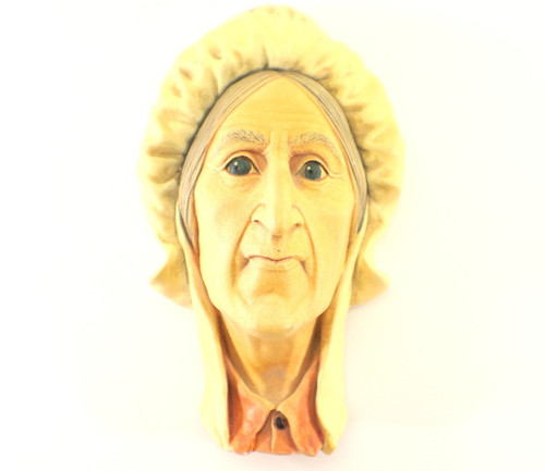 Bossons Character Head BETSY TROTWOOD Signed Chalkware Wall Mount 3D Plaque Vtg