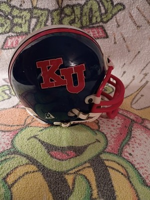 Vintage KU Jayhawk Mini Football Helmet Toy 3 5/8 Riddell University of Kansas