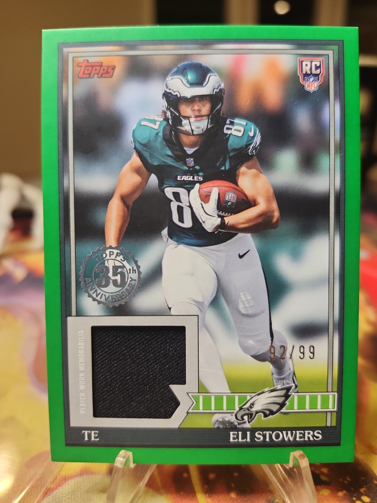 2026 Topps Eli Stowers 1991 Topps Football Rookie Relics Player Worn #rd 92/99 