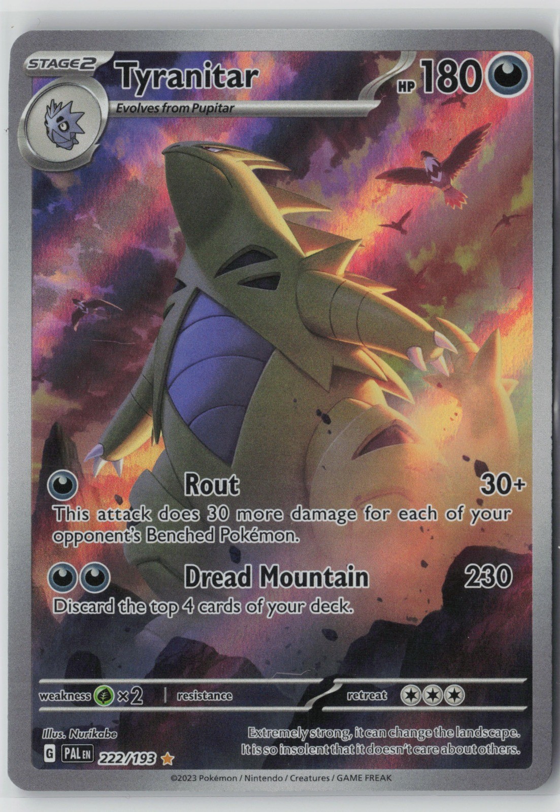 Tyranitar - Illustration Rare SV02: Paldea Evolved 222/193 NM