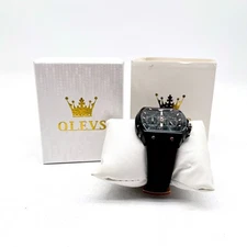 Olevs Men's Watch 24mm Stainless Steel Chronograph  - Black Band