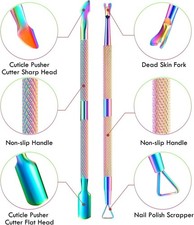 Cuticle Trimmer Cuticle Remover with Cuticle Pusher, XUNXMAS Professional Stainl