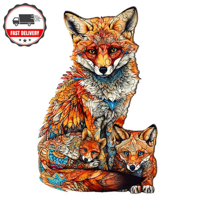 Warm Fuchs Familie Holzpuzzle Kreative Vielfalt Sonderformen Kreative Geschenke