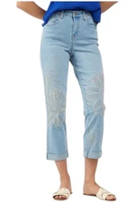 DG2 by Diane Gilman Women's Embroidered Girlfriend Jean Chambray