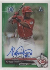 2017 Bowman Chrome Prospect Green Refractor 15/99 Alfredo Rodriguez Auto 00bo
