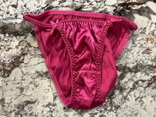 True Vintage Joe Boxer Satin String Bikini Panty Size 5 Pink