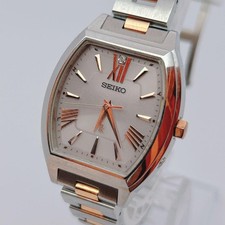 Seiko Lukia Radio-Controlled Solar Watch with Pink Dial, Silver and Gold