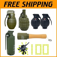 Portable 6-piece Toy Hand Grenade Set with Sound  Foam Ammo for Tactical Fun