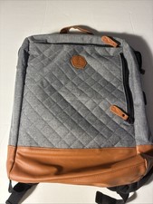 ✅New Johnnie Walker Keep On Walking Gray/Tan Quilted Laptop Backpack Promo🥃🎒