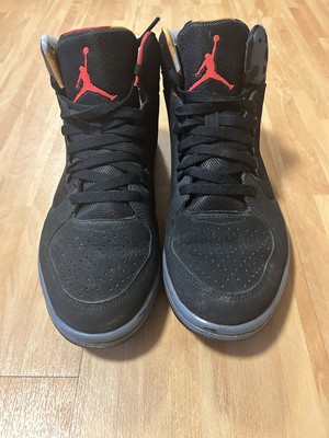Air Jordan 1 Flight 3, schwarz/ grau mit buntem Innenleben, Größe 42