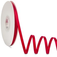 Double Faced Satin Ribbon, 1/4 Inch, 50 Yards, Wedding Decoration, Red
