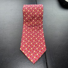 Brooks Brothers MAKERS Men's Pure Silk Tie  Red  Sail Boat  Made in the USA 