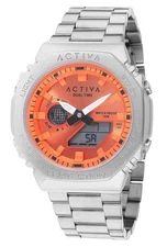 INVICTA ACWM423-001 ACTIVA UNISEX DIGITAL+ 45.5mm SILVER ORANGE FACE NIB NWT C12