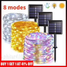 LED Solar String Lights Waterproof Copper Wire Fairy Christmas Garden Outdoor UK