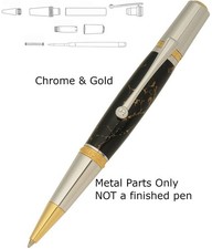Majestic Squire Gold Or Gunmetal Chrome Ballpoint Twist Pen Kit Woodturning Fast