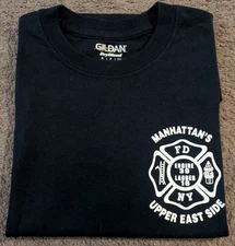 FDNY Manhattan Upper East Side Engine 39 Ladder 16 Blue T-Shirt Men's Small