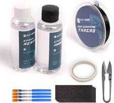 Fishing Rod Repair Kit with Epoxy Glue, Wrapping Thread, Clipper, and Masking...