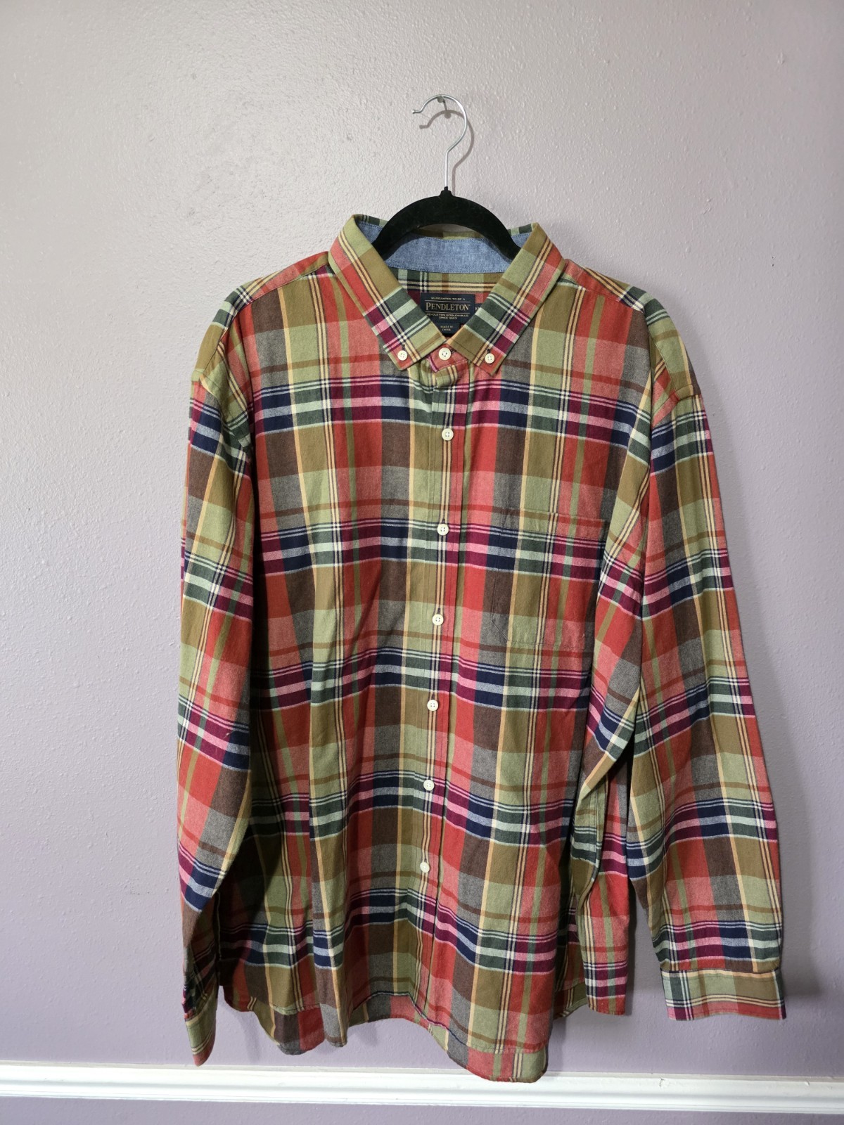 Pendleton Men’s Button Down Plaid Multi Color Shi… - image 1