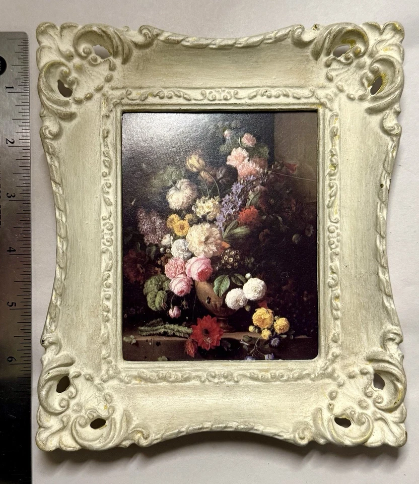 Mini estampa emoldurada floral vintage natureza morta – moldura ornamentada estilo barroco - Imagem 3 de 4