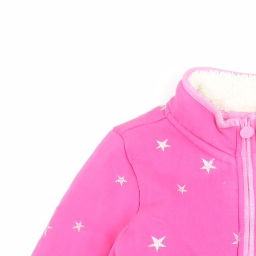 Joules Girls Pink Star Sweatshirt, 146, Full Zip, Lined, Hooded - Picture 12 of 12