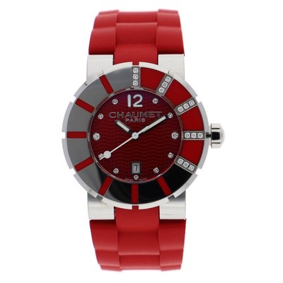 Chaumet 622C Class One 11PD Red Dial Stainless Steel Rubber Quartz