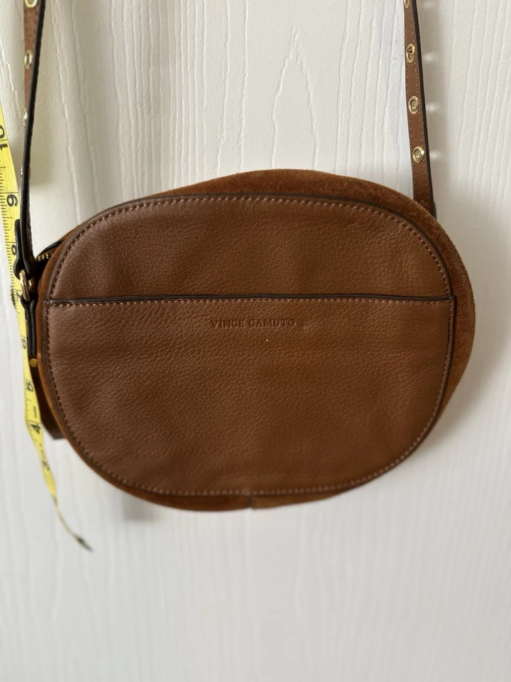 Vincent Camuto hobo, trendy, Faux Suede/Leather-studded accent crossbody bag - Image 4 of 4