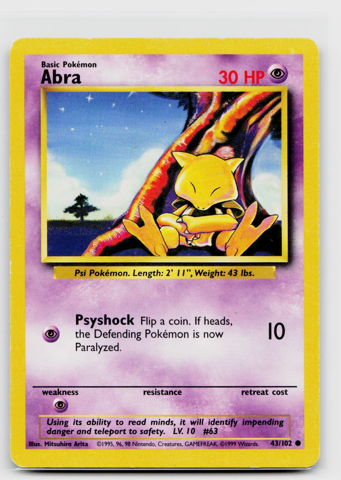 Abra 043/102 Base Set Common HP