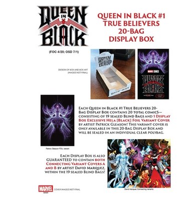 PRE-ORDER | QUEEN IN BLACK #1 TRUE BELIEVERS 20-BAG DISPLAY BOX