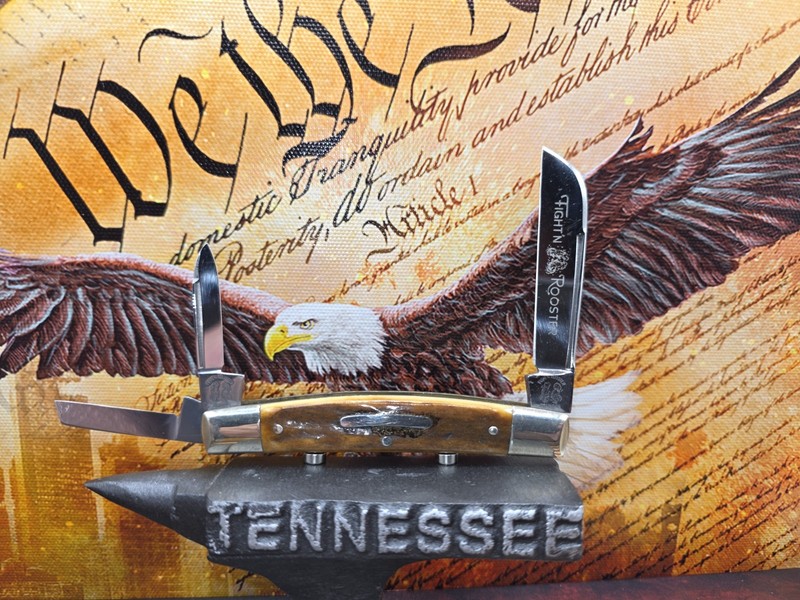 FIGHT'N ROOSTER-3 BLADE CONGRESS WHITTLER GERMANY Pocket Knife