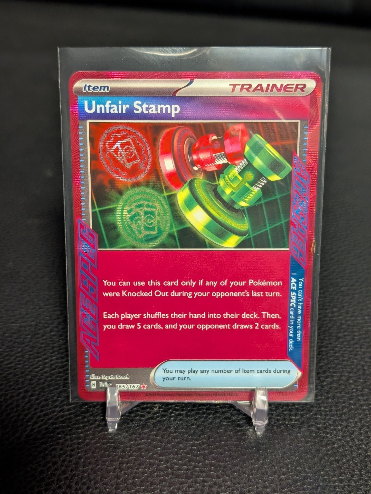 Unfair Stamp Holo ACE SPEC Rare SV06: Twilight Masquerade 165/167 NM