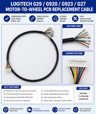 LOGITECH RACING WHEEL TO PCB CABLE FAULTY REPLACEMENT G29 G920 G923 G27