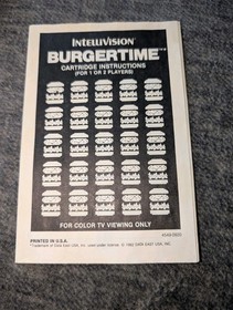 Burgertime for Intellivision CIB/Complete W/Overlays - Tested & Working!