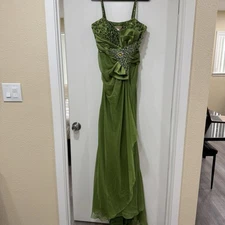 Mnm Couture 5467 Green Beaded Gown Dress Maxi Size 10 $1100