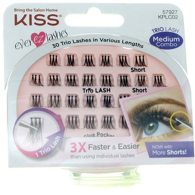 KISS Ever EZ Trio Eyelashes, Medium Combo, 30 Trios