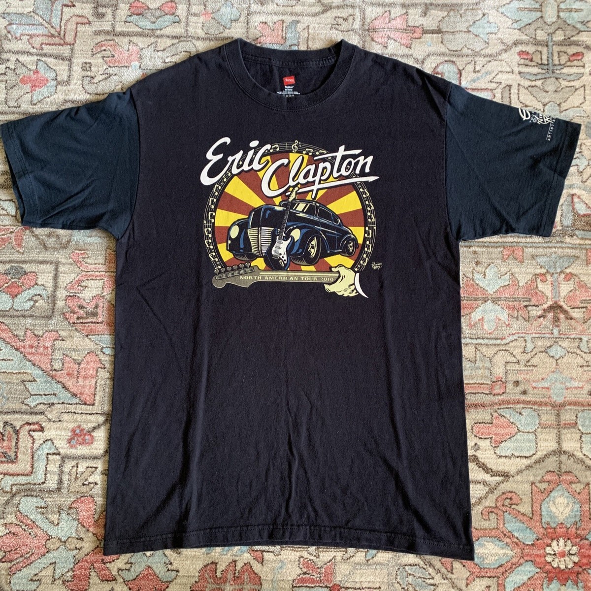 Eric Clapton Tshirt 2010 North American Tour Adult Medium Black