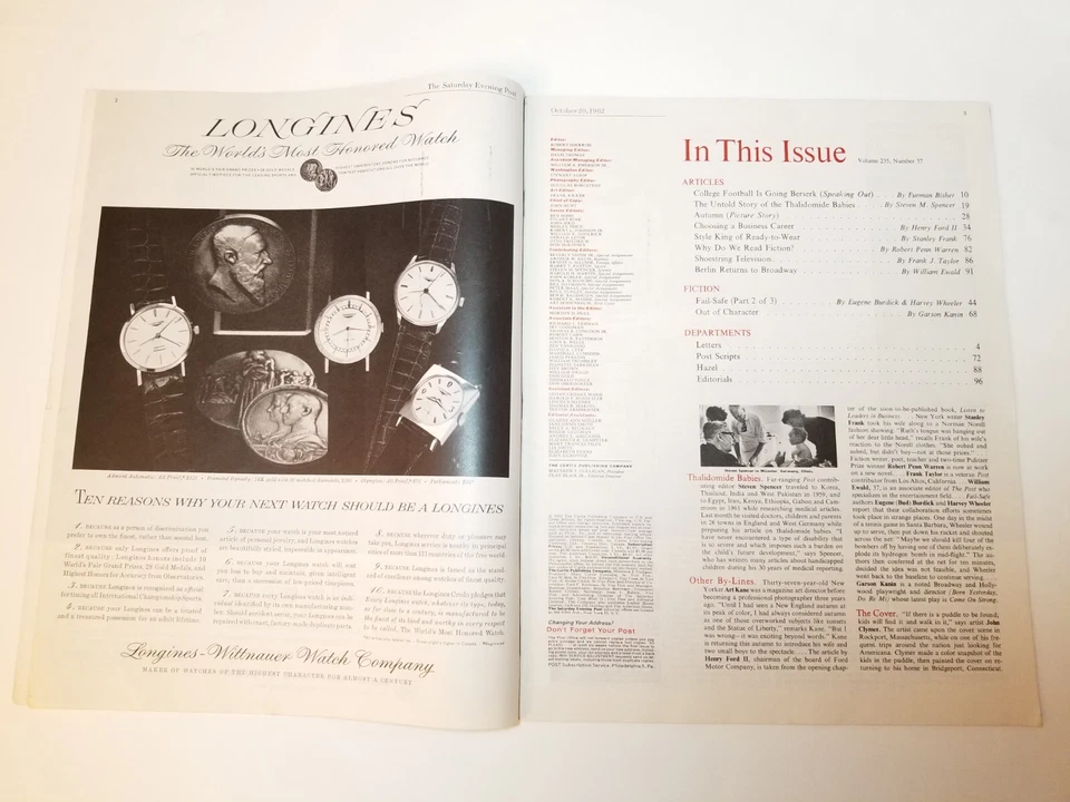 Vintage Saturday Evening Post Magazine John Clymer Cover Oct. 20, 1962 Vntg Ads - Image 2 of 4