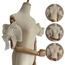 Bridal Detachable Bow Sleeve Organza Wedding Dress Party Dress Accessories Women