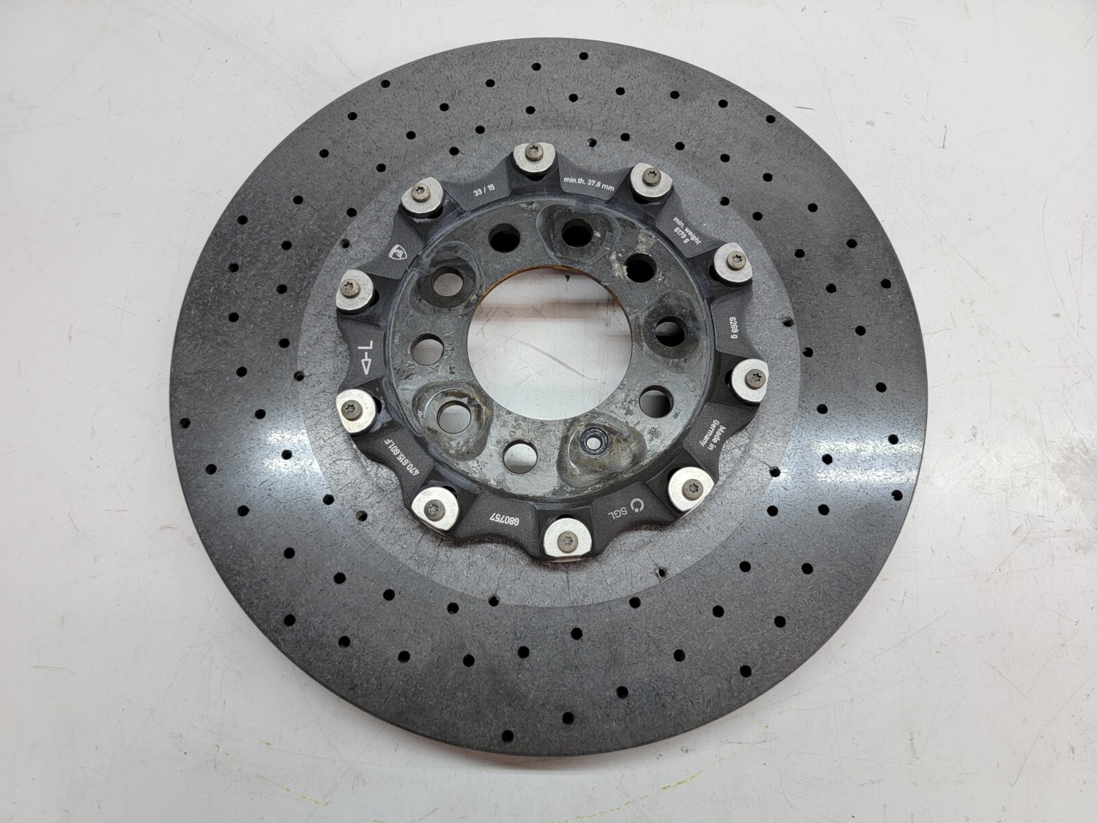 LAMBORGHINI AVENTADOR REAR LEFT CARBON CERAMIC BRAKE DISC ROTOR OEM 470615601F
