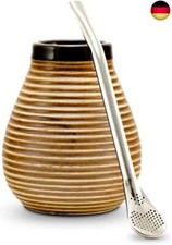 Yerba Mate Tee Set Das Original Keramik Matebecher + Edelstahl Bombilla