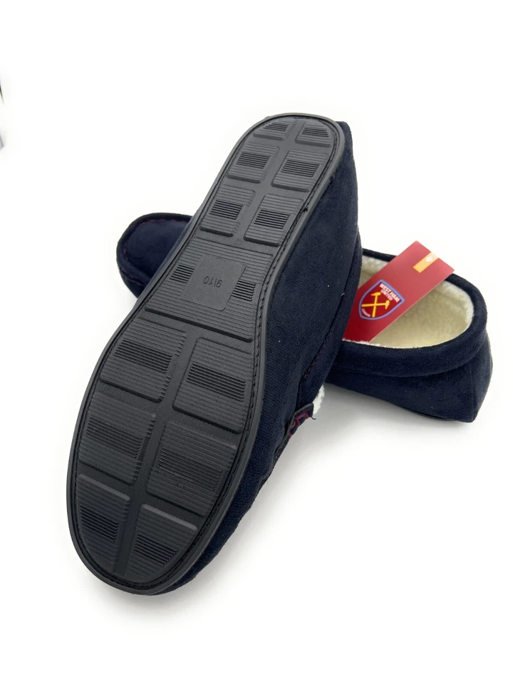 Mens West Ham Moccasin Slipper, Great West ham gift for any occasion - Image 4 of 4
