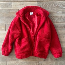 I.am.gia. Teddy Red Oversized Jacket Size Small