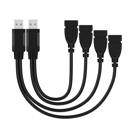 USB Splitter,USB Charger Cable,USB 2.0 A Male to 2 Dual USB Female Jack Y Splitt