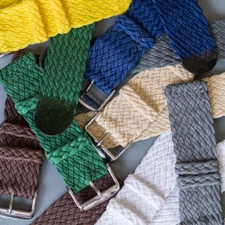 2 Piece Perlon Double Braided Nylon SS Watch Bands