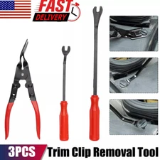 3Pcs Car Trim Clip Upholstery Removal Tool Door Panel Fastener Pin Pliers Puller