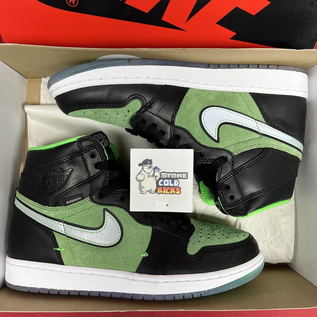 Nike Air Jordan 1 Retro High Zoom Zen Green Brut SZ 8.5 CK6637-002