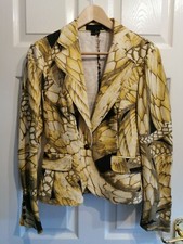 Vintage Just Cavalli S/s 2001 Y2k Full Print Denim Jacket Size M Rare