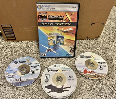 Microsoft Flight Simulator X: Gold Edition (PC: Windows, 2008) 3 PC DVD Set