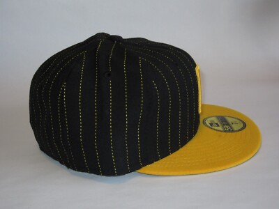 Pittsburgh Pirates T-Stripe Black/Yellow New Era 59Fifty Hat 7 1/4