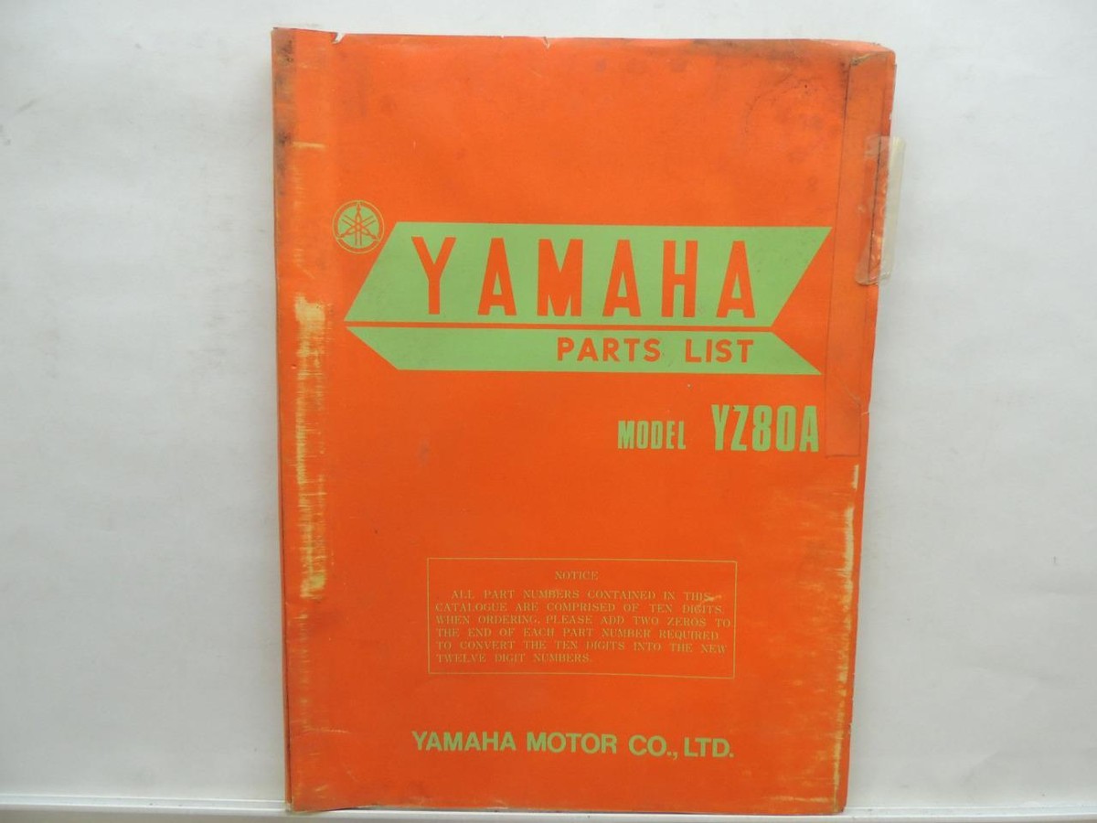 1973 Yamaha Motorcycle Parts List Manual Book YZ80A L12549 | eBay