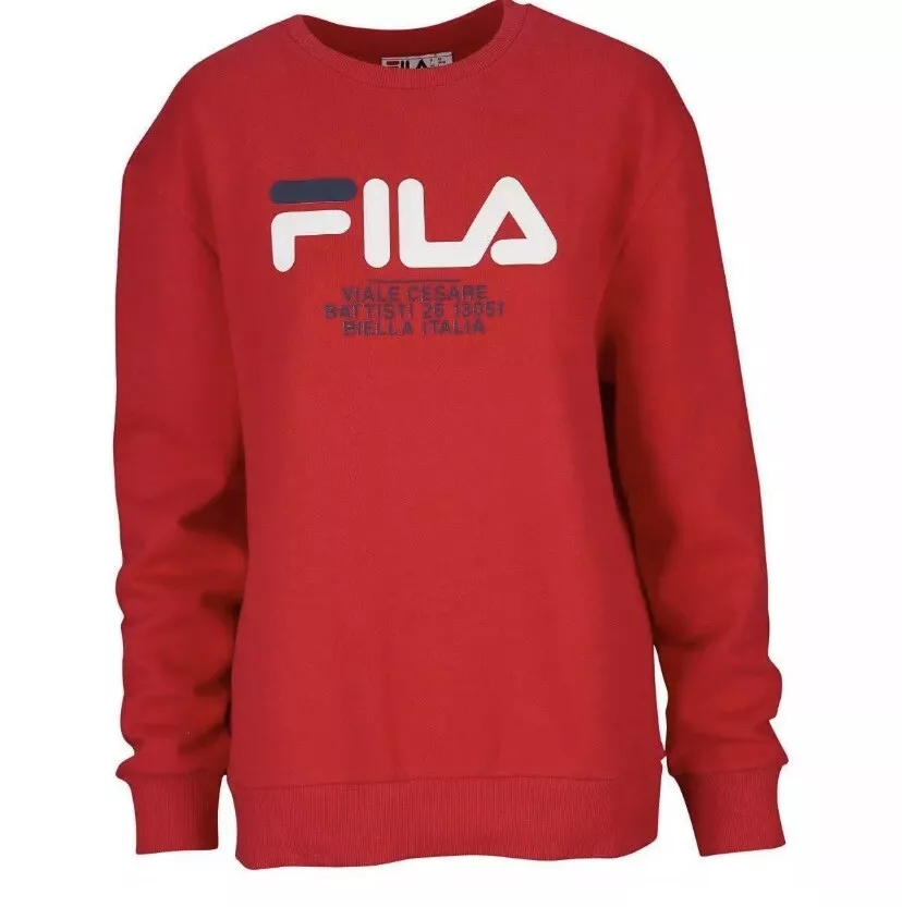 FILA Womens Red Logo Crewneck Sweatshirt New Small B28